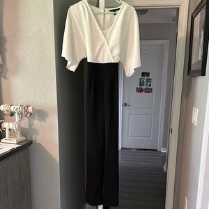White House Black Market Elegant Black and White Jumpsuit